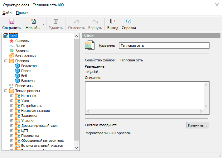 Структура слоя тепловой сети