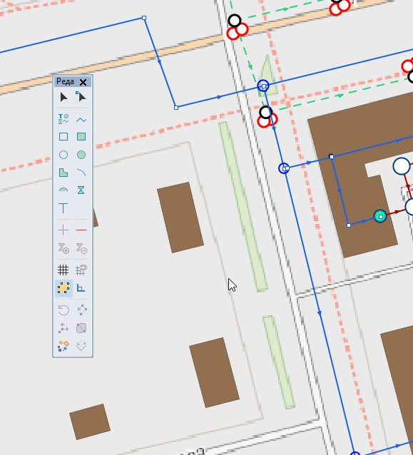 Процесс автоматического добавления точек перелома отрезка