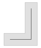 Буферная зона с квадратными концами линий
