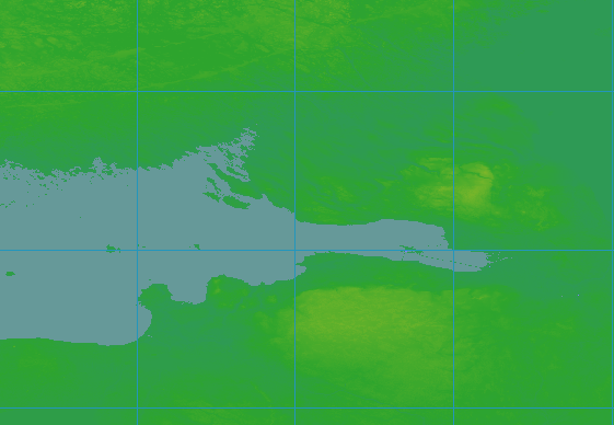 Карта с загруженным слоем высотных отметок