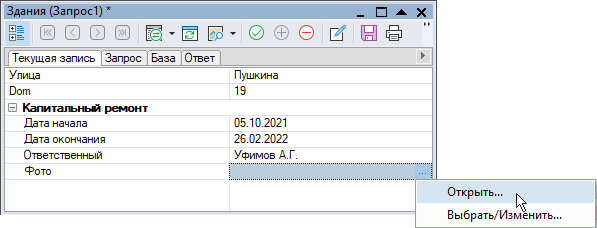 Работа с полем типа BLOB